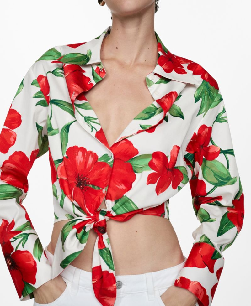 Women's Bow Printed Shirt