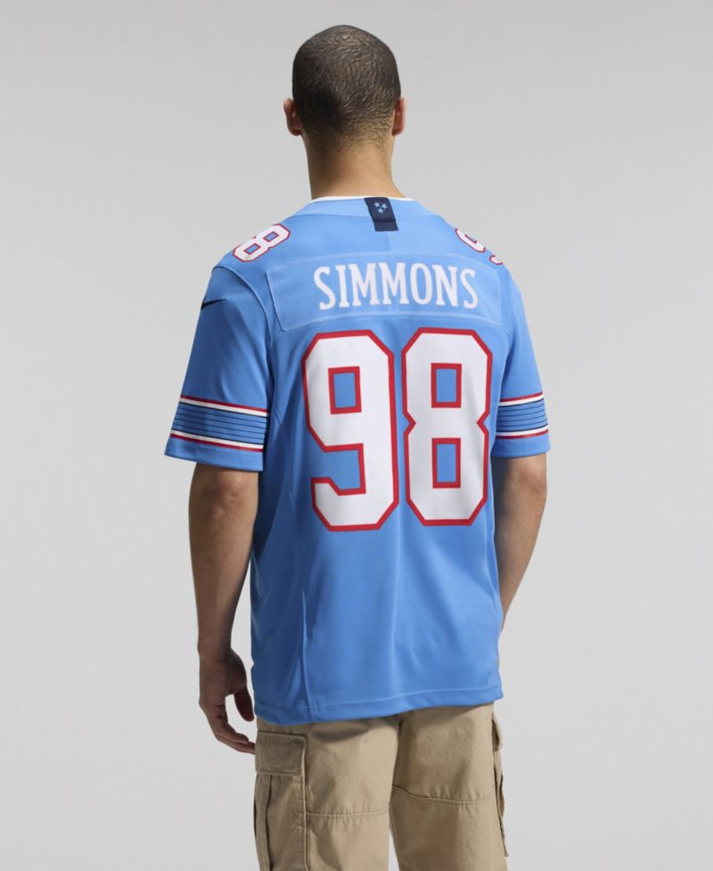 Men's Jeffery Simmons Light Blue Tennessee Titans Vapor F.U.S.E. Sewn Down Limited Jersey