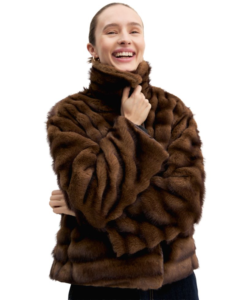 Women's Emmagio Boxy Faux-Fur Jacket