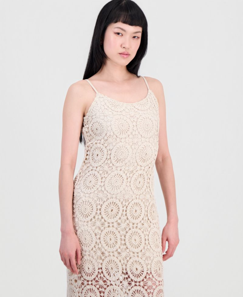 Women's Crochet Maxi Slip Dress