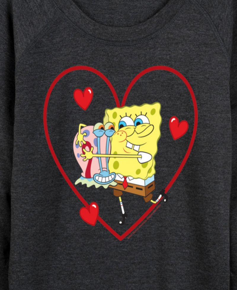 Women's Spongebob Squarepants Gary Heart French Terry Long-Sleeve T-Shirt