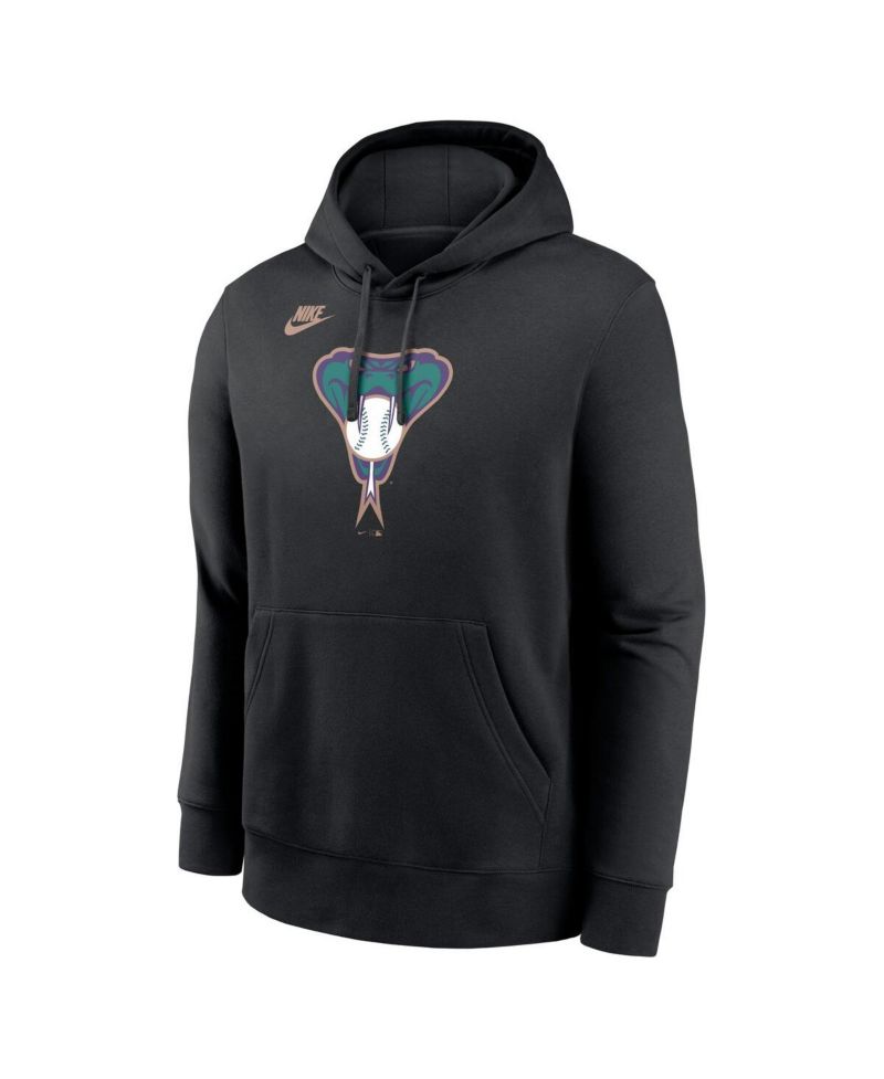 Men's Black Arizona Diamondbacks Cooperstown Collection Logo Club Pullover Hoodie