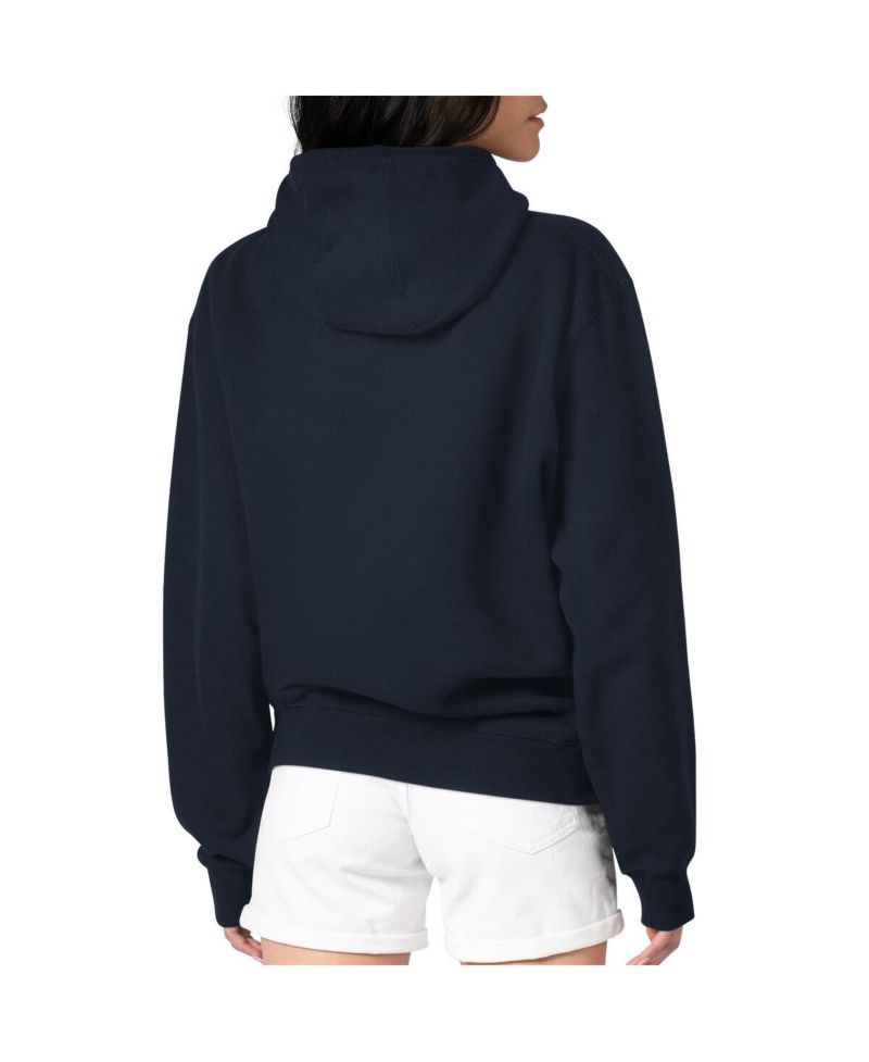 Women's Navy Dallas Cowboys Pinstripe Circle Fleece Pullover Hoodie