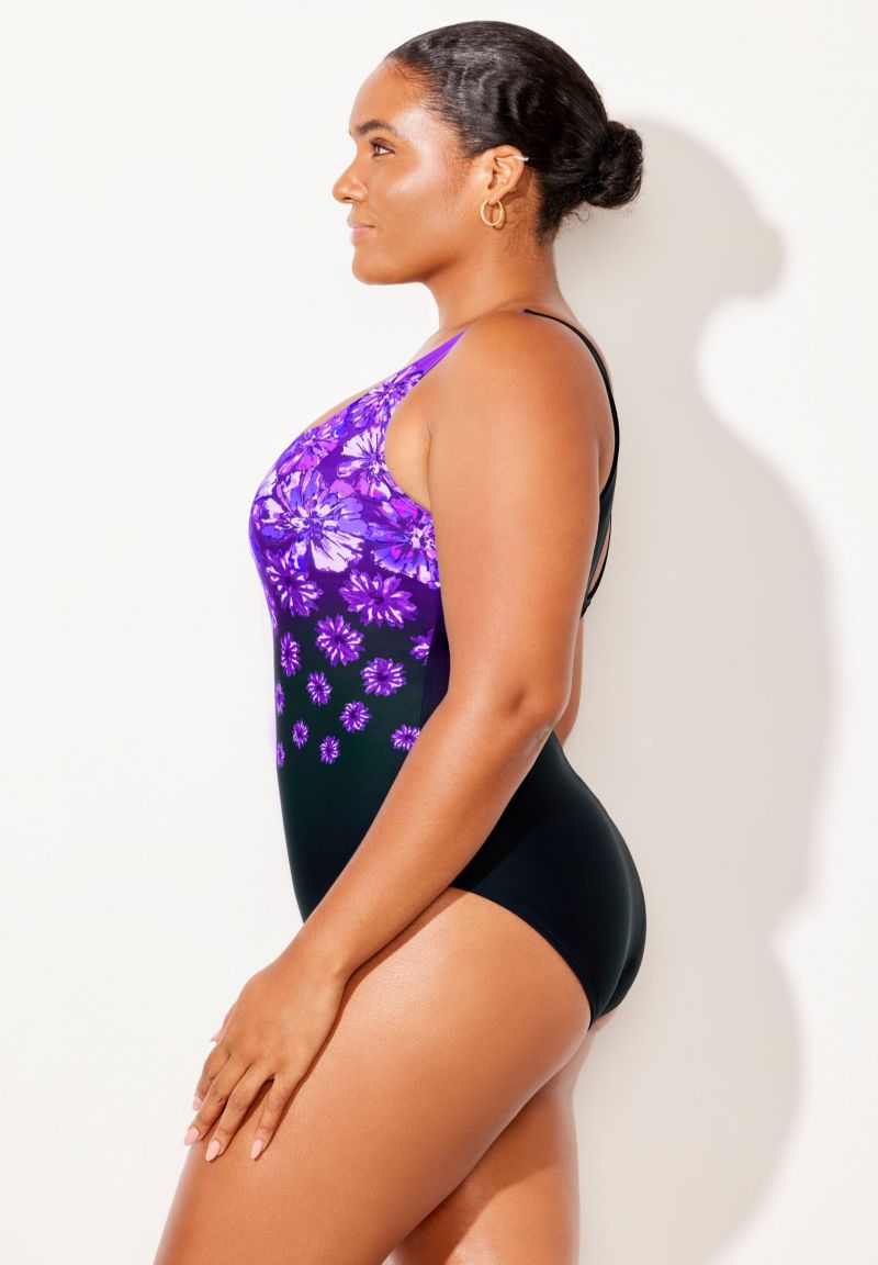 Women's Chlorine Resistant Tank One Piece Swimsuit