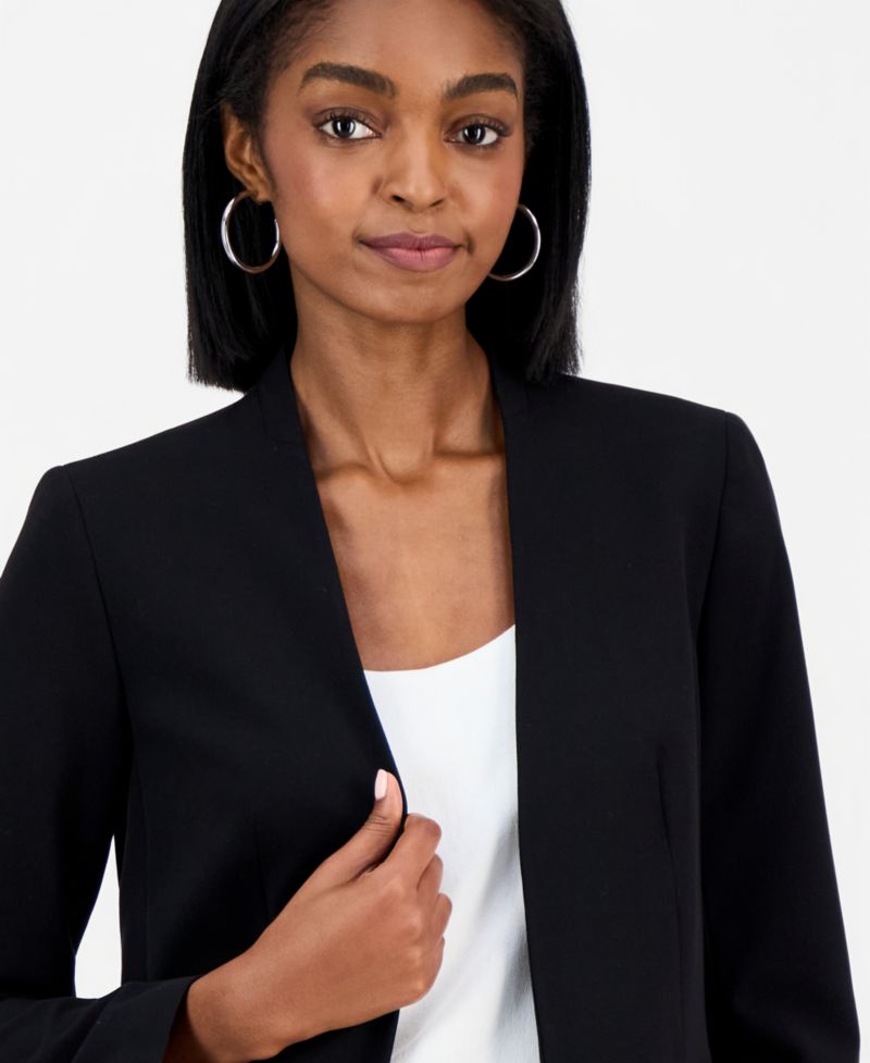Women's Bi-Stretch Collarless Open-Front Blazer