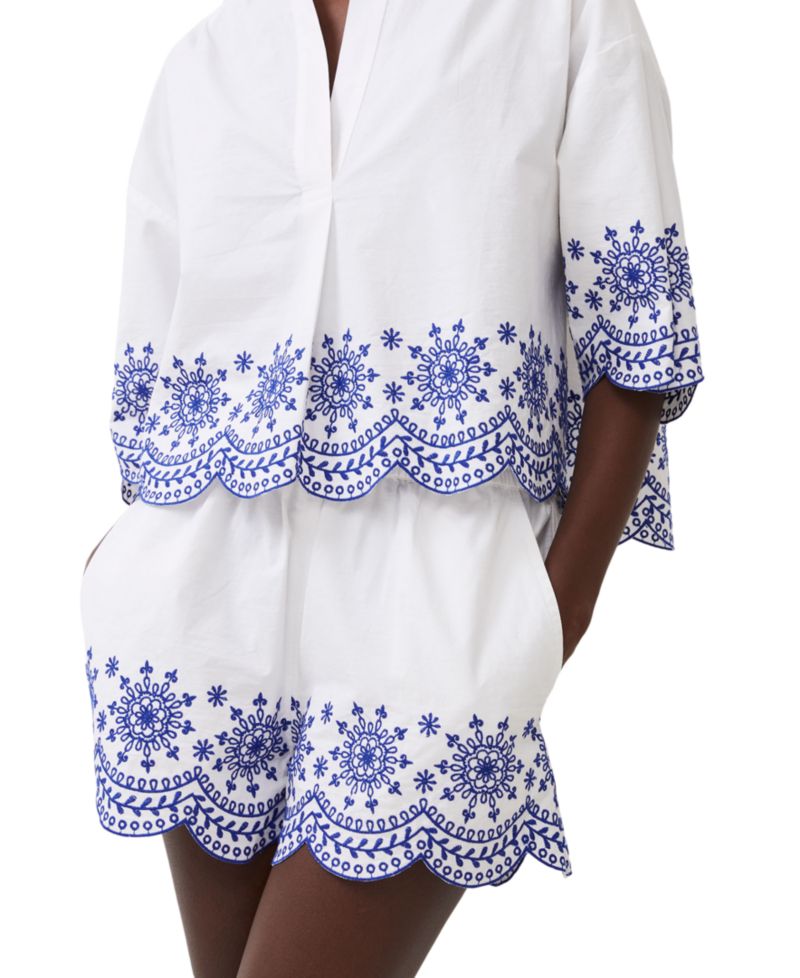 Women's Alissa Embroidered Cotton Shorts
