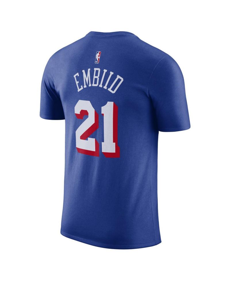 Men's Joel Embiid Royal Philadelphia 76ers Name and Number T-shirt