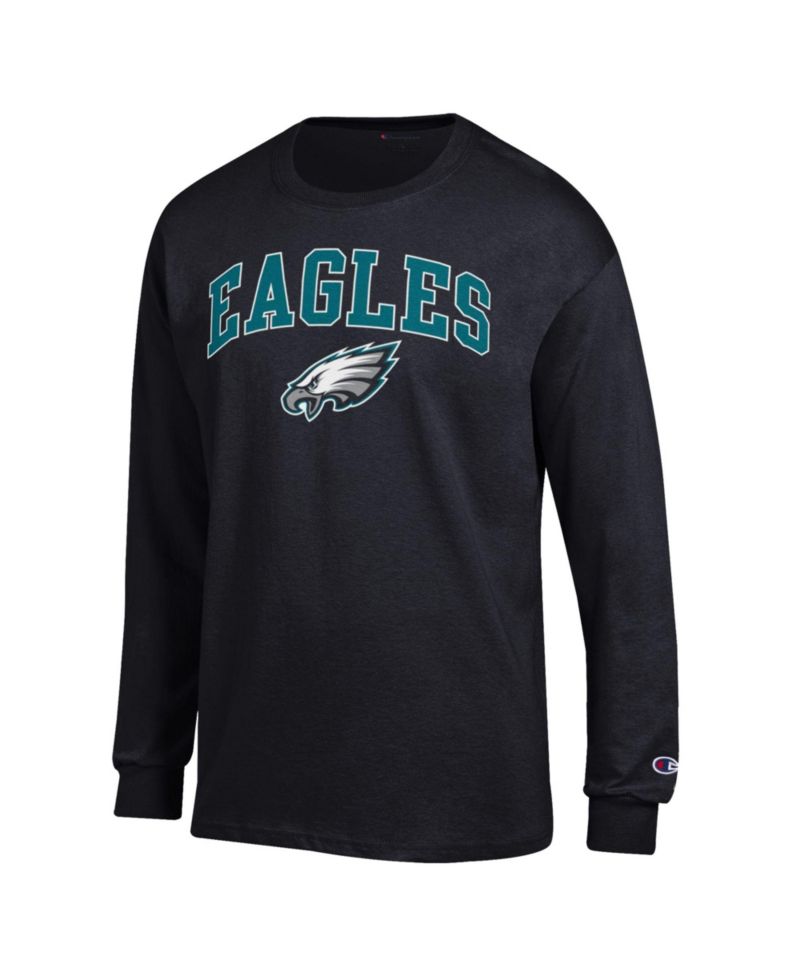 Men's Black Philadelphia Eagles Arch Over Logo Long Sleeve T-Shirt