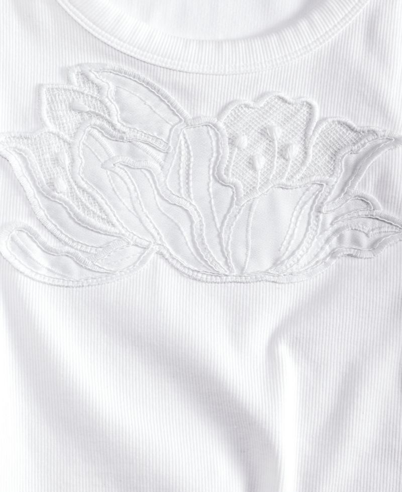 Women's Lace-Trim Ribbed Tank