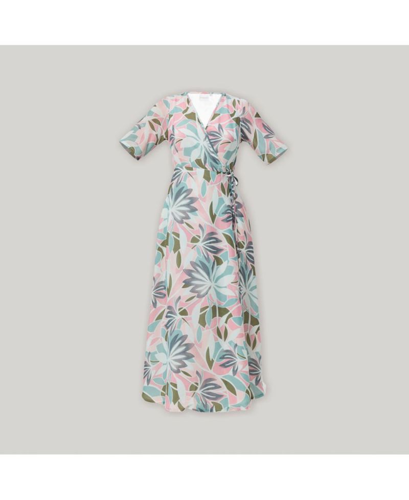 Women's Floral Print A-Line Wrap Maxi Dress