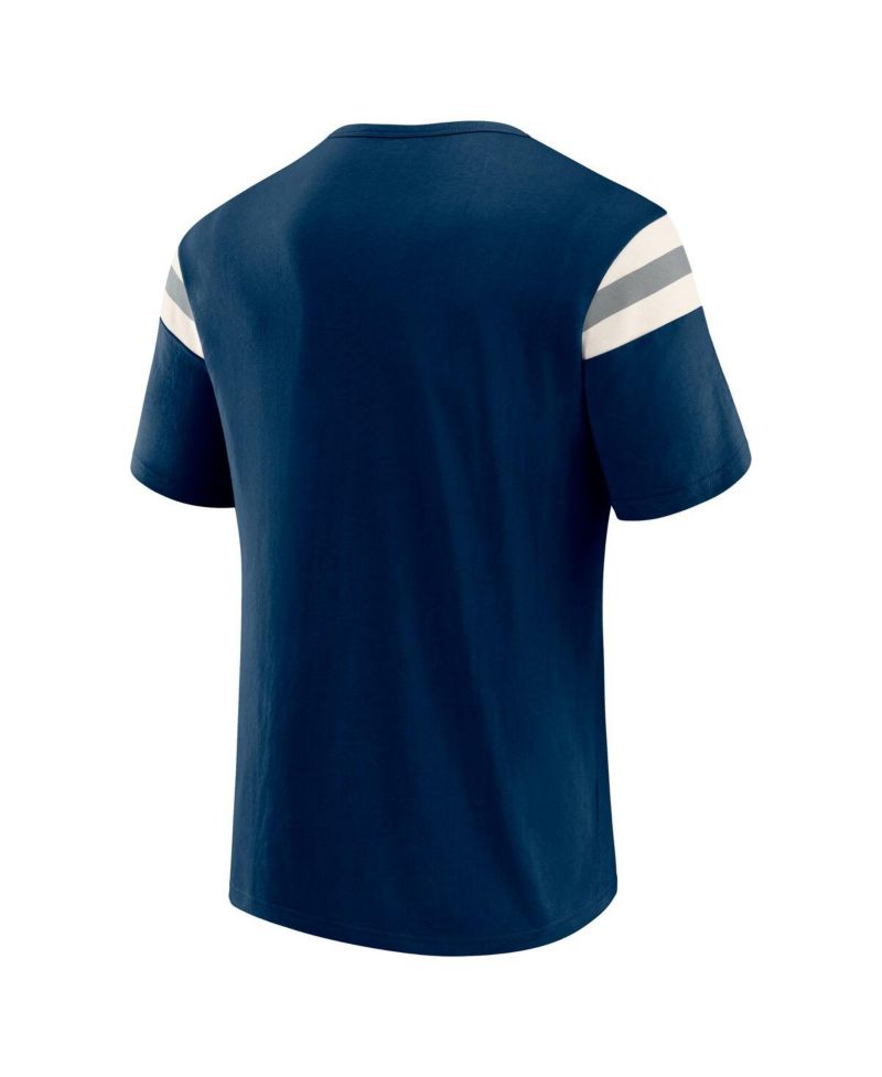 Darius Rucker Collection by Men's Navy New York Yankees Distressed Sleeve Stripe T-Shirt