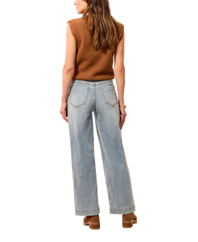 Women's Audrey Wide-Leg Light-Wash Mid-Rise Jeans