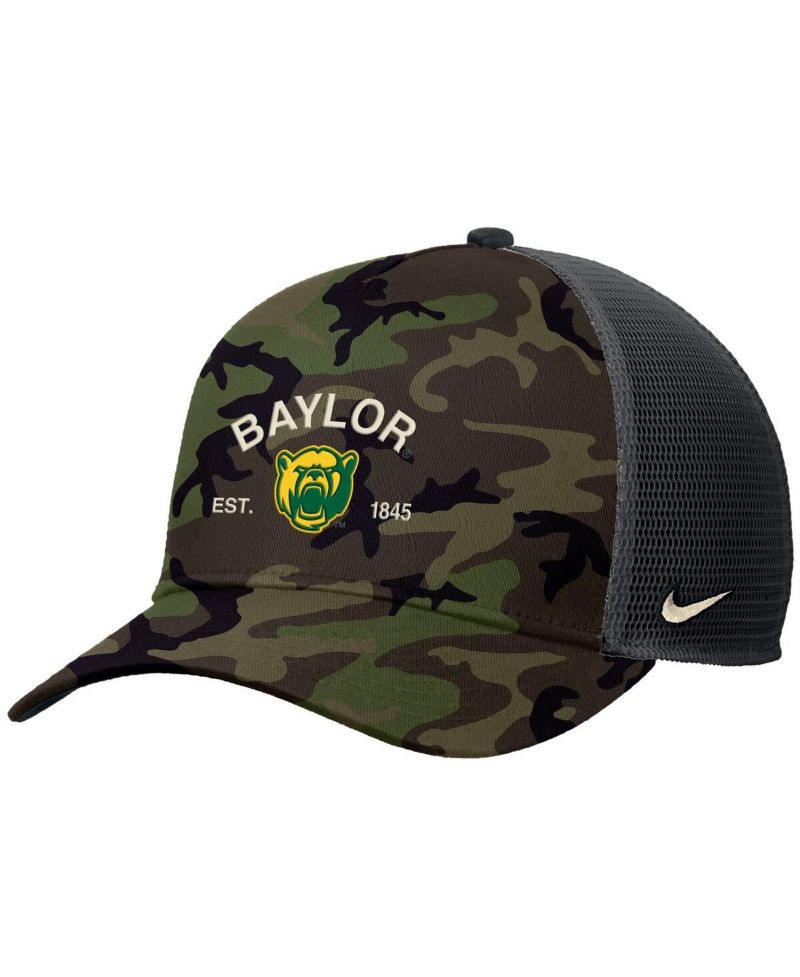 Men's Camo Baylor Bears 2025 Military Appreciation Rise Adjustable Trucker Hat