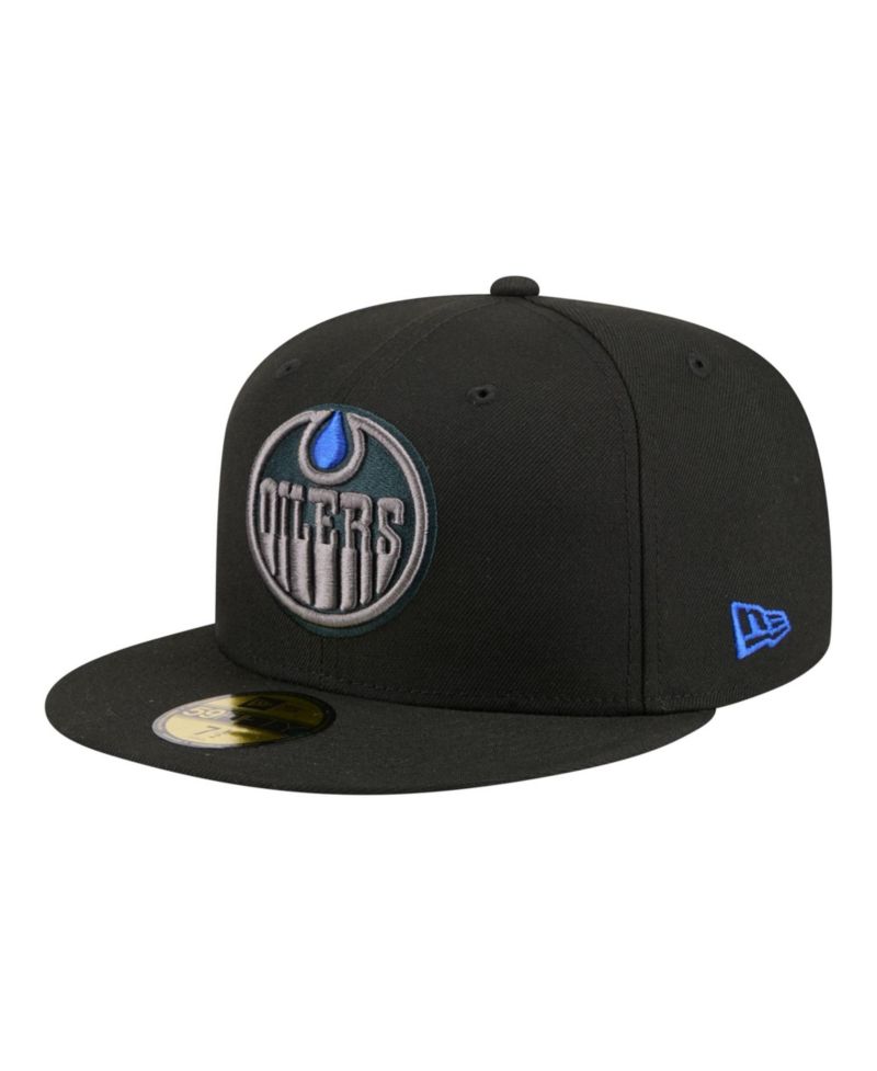 Men's Black Edmonton Oilers Color Pop 59FIFTY Fitted Hat