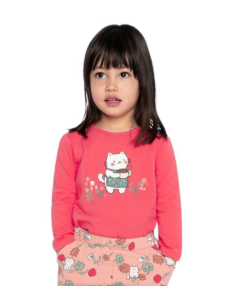 Little and Big Girl 6-8 Cotton Long Sleeve T-Shirt