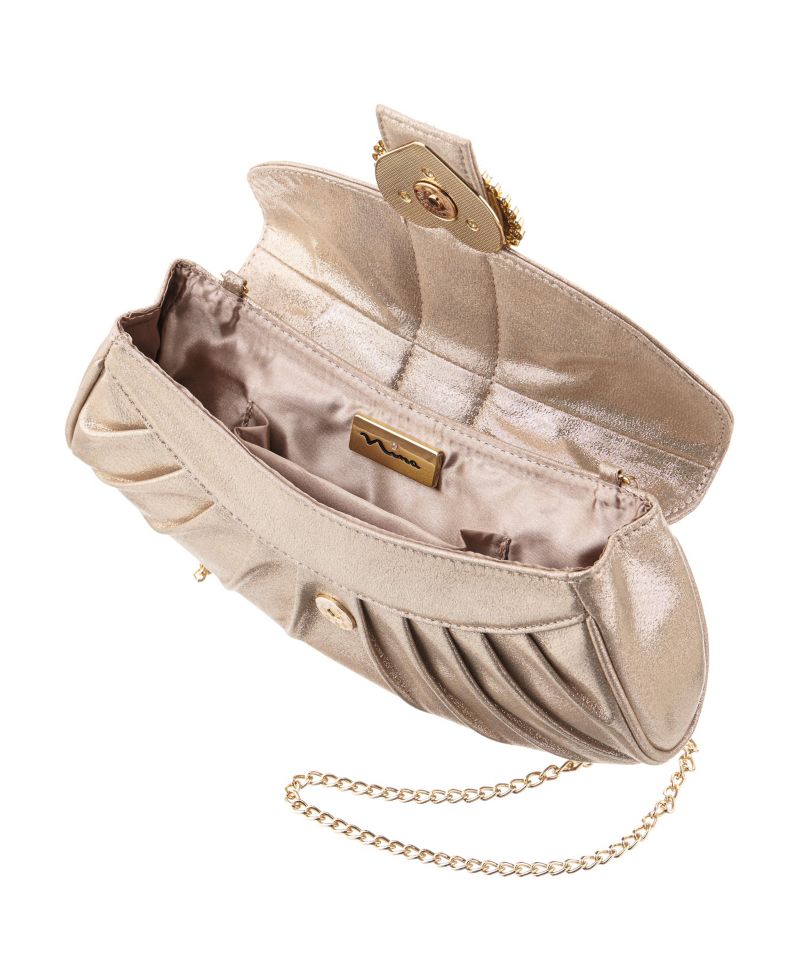 Crystal Heart Adorned Clutch Handbag