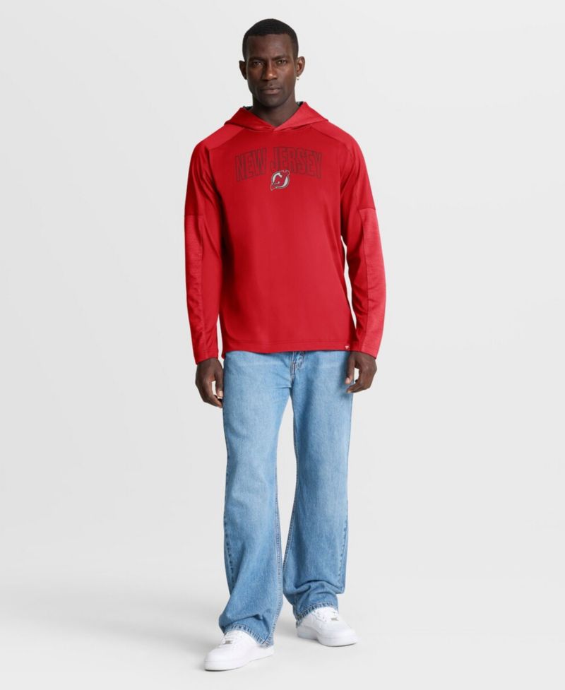 Men's Red New Jersey Devils Penalty Shot Long Sleeve Hoodie T-Shirt
