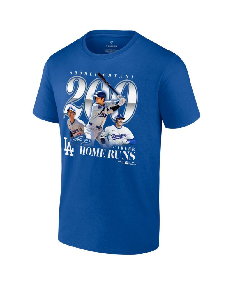 Men's Shohei Ohtani Royal Los Angeles Dodgers 200th Career Home Run T-Shirt