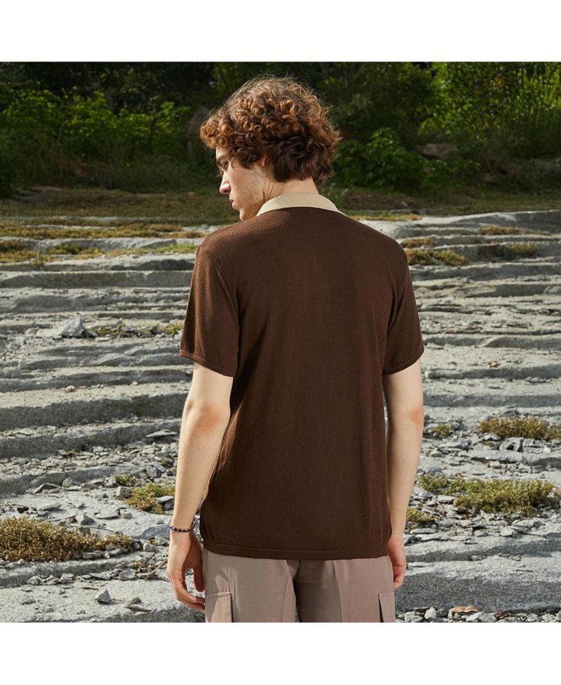 Men's Block-Knit Slim-Fit Shirt