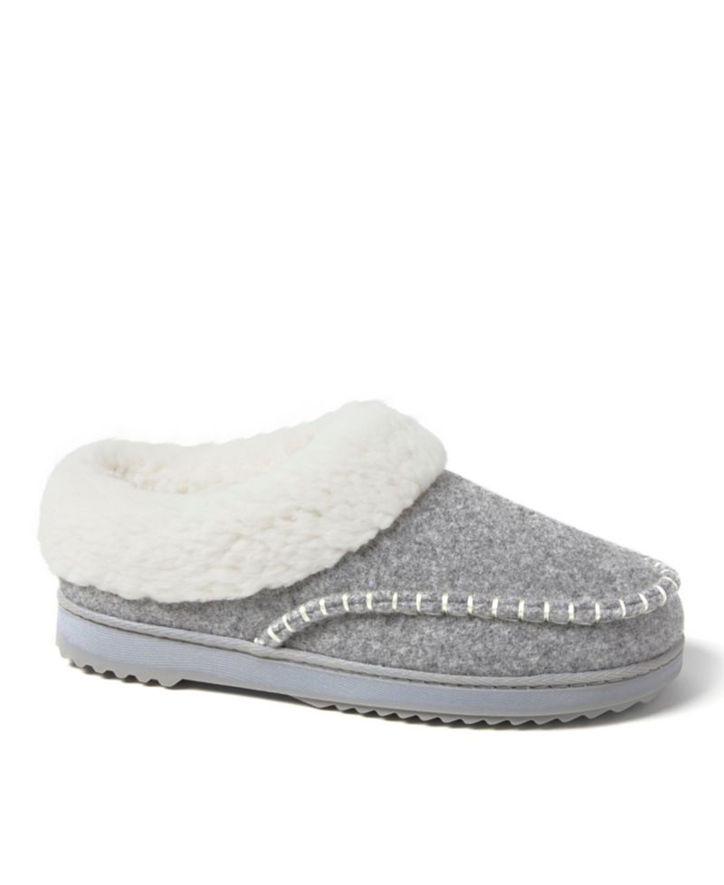 Women's Nyla Felted Plaid Moccasin Toe Clog House Shoe Slipper