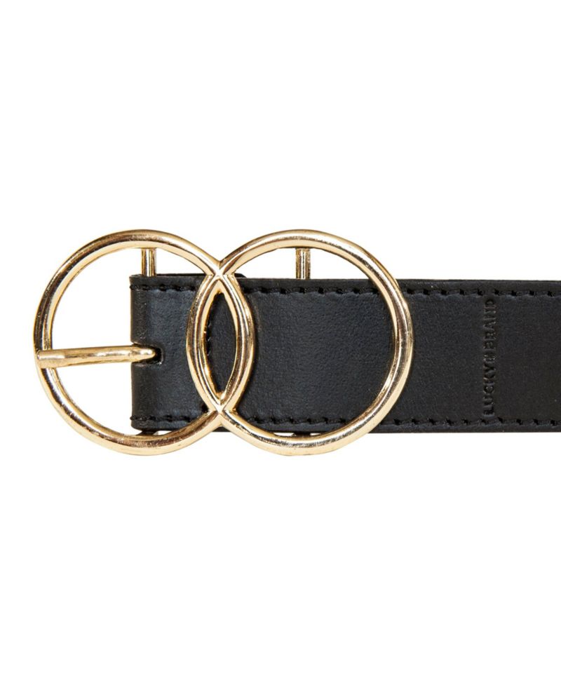 Women's Double O Ring Leather Pant Belt