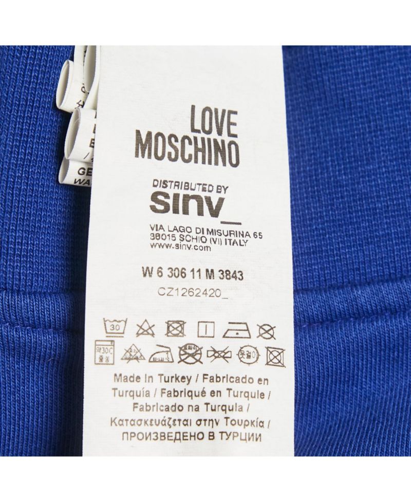 Women's Blue Printed Cotton Crew Neck Sweatshirt