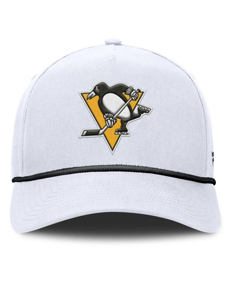 Men's White Pittsburgh Penguins Rope A-Frame Adjustable Hat