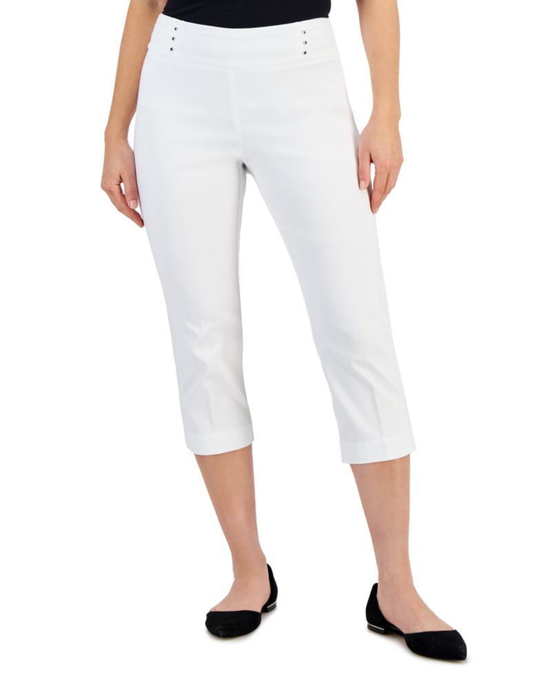 Petite Rivet-Detail Capri Pants