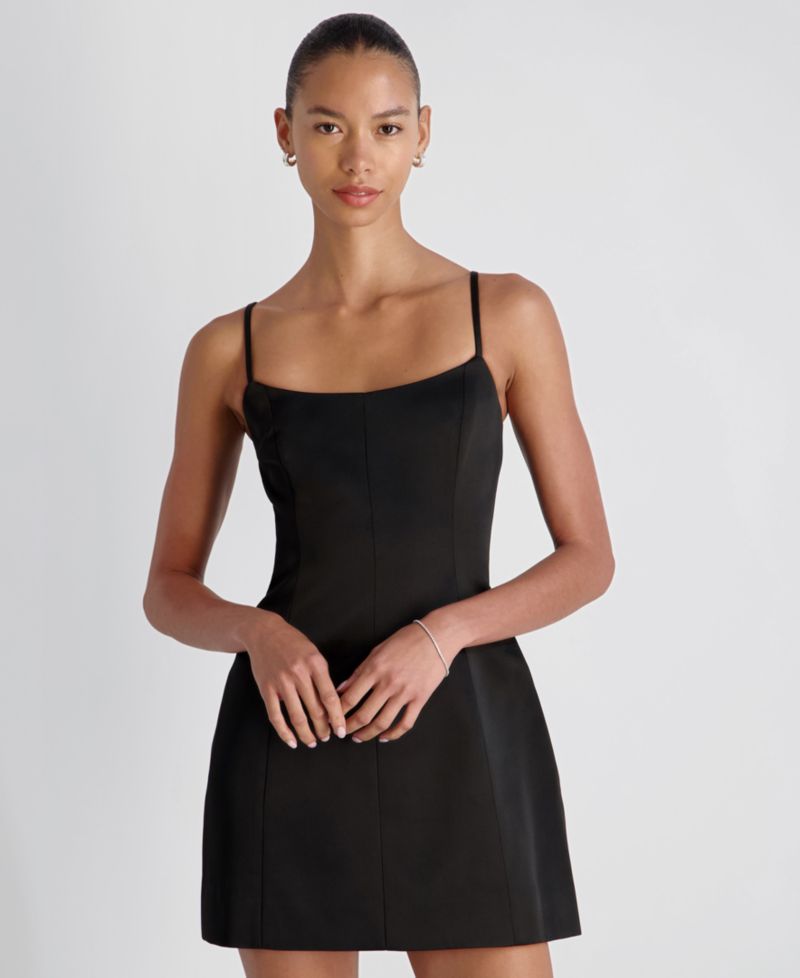Women's York Satin Scoop Neck Mini Dress