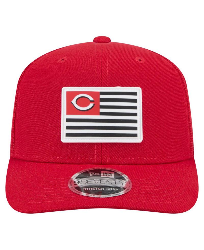 Men's Red Cincinnati Reds Flag 9SEVENTY COOLERA Stretch-Snap Hat