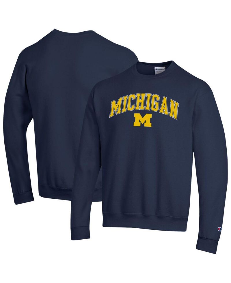 Men's Heather Charcoal Michigan Wolverines Arch Over Logo Pullover Sweatshirt