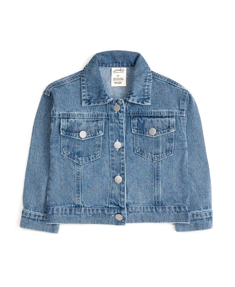 Big Girls Sis Pearl Patch Denim Jacket