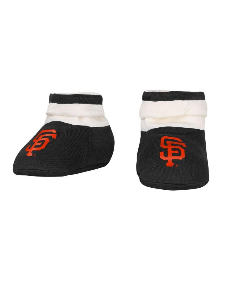 Baby Boys and Girls Black 3-Piece San Francisco Giants Up One Bodysuit and Bib Booties Set