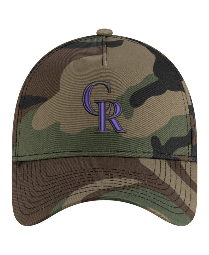 Men's Camo Colorado Rockies Woodland Team Pop 9FORTY A-Frame Adjustable Hat