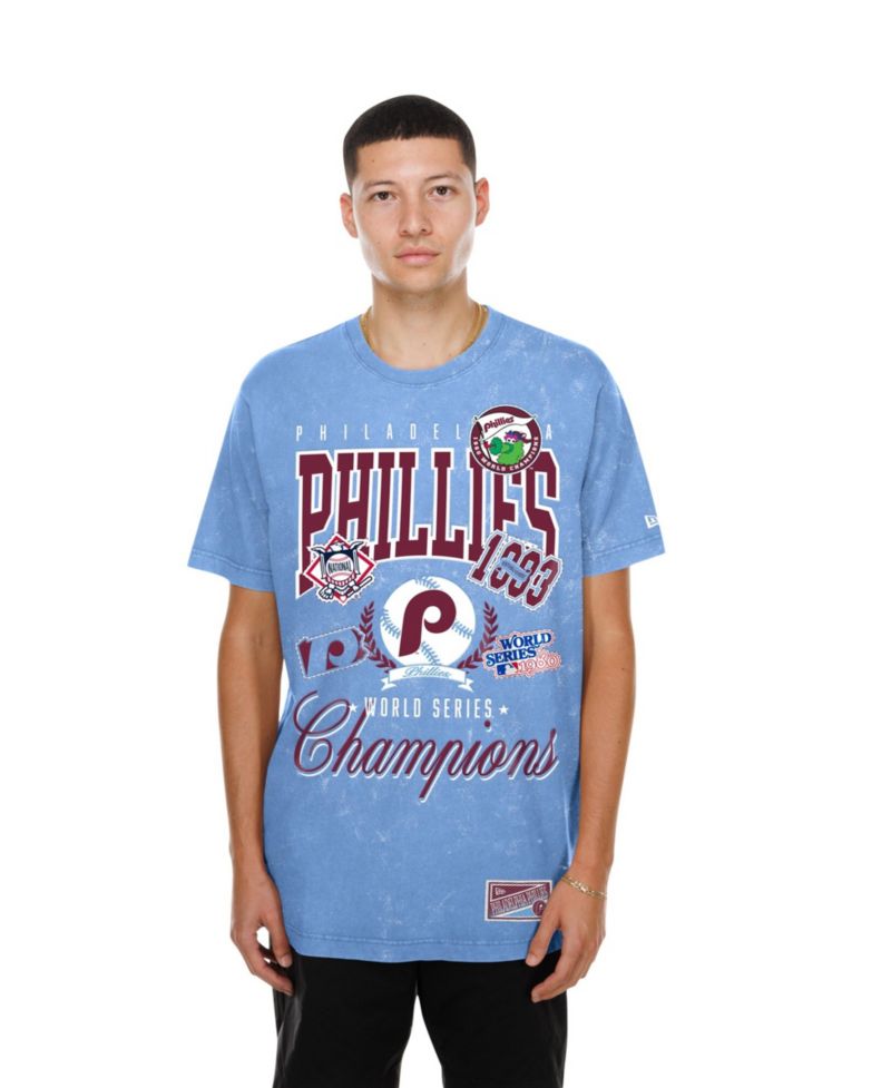 Men's Light Blue Philadelphia Phillies Mineral Wash T-Shirt