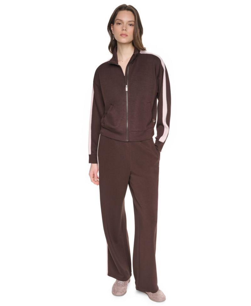 Women's High-Rise Modified Wide-Leg Side-Stripe Pants
