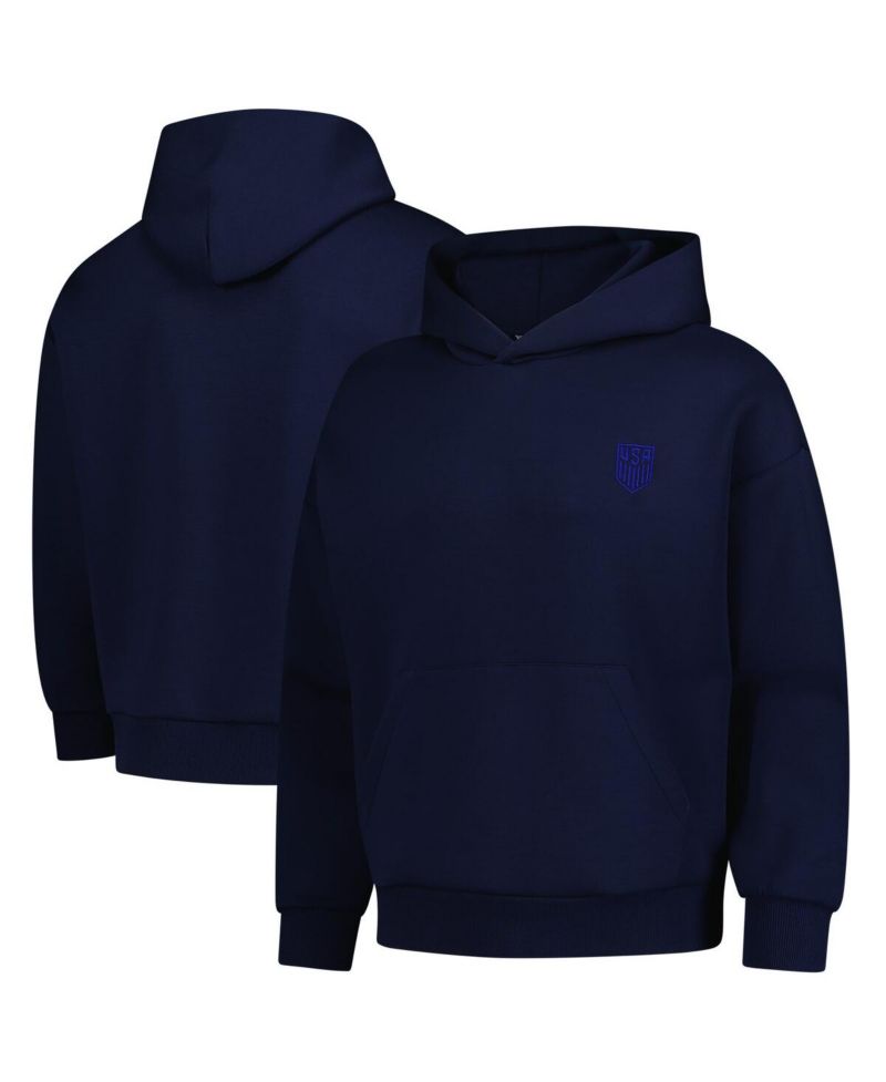 Men's Navy USMNT Luxe Signature Tri-Blend Pullover Hoodie