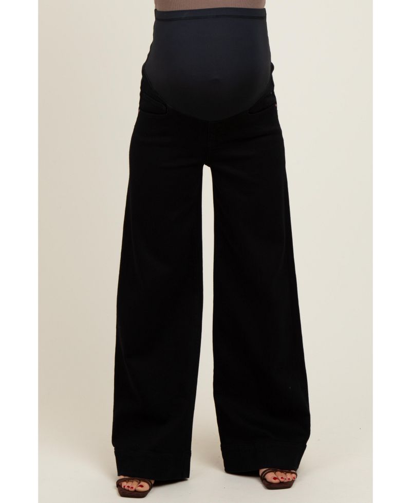 Women's Black Super Wide Leg Jeans