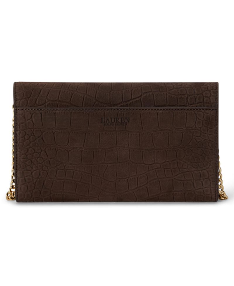 Crocodile-Embossed Medium Adair II Leather Crossbody Wallet