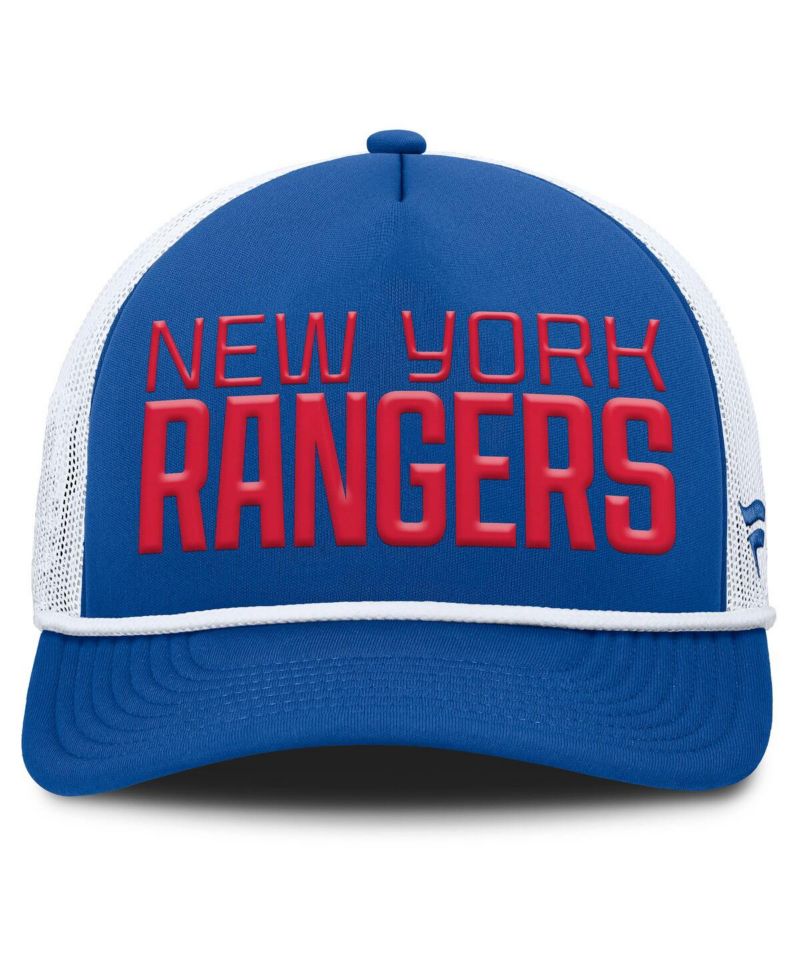 Men's Blue/White New York Rangers Heritage Dutch A-Frame Trucker Adjustable Hat