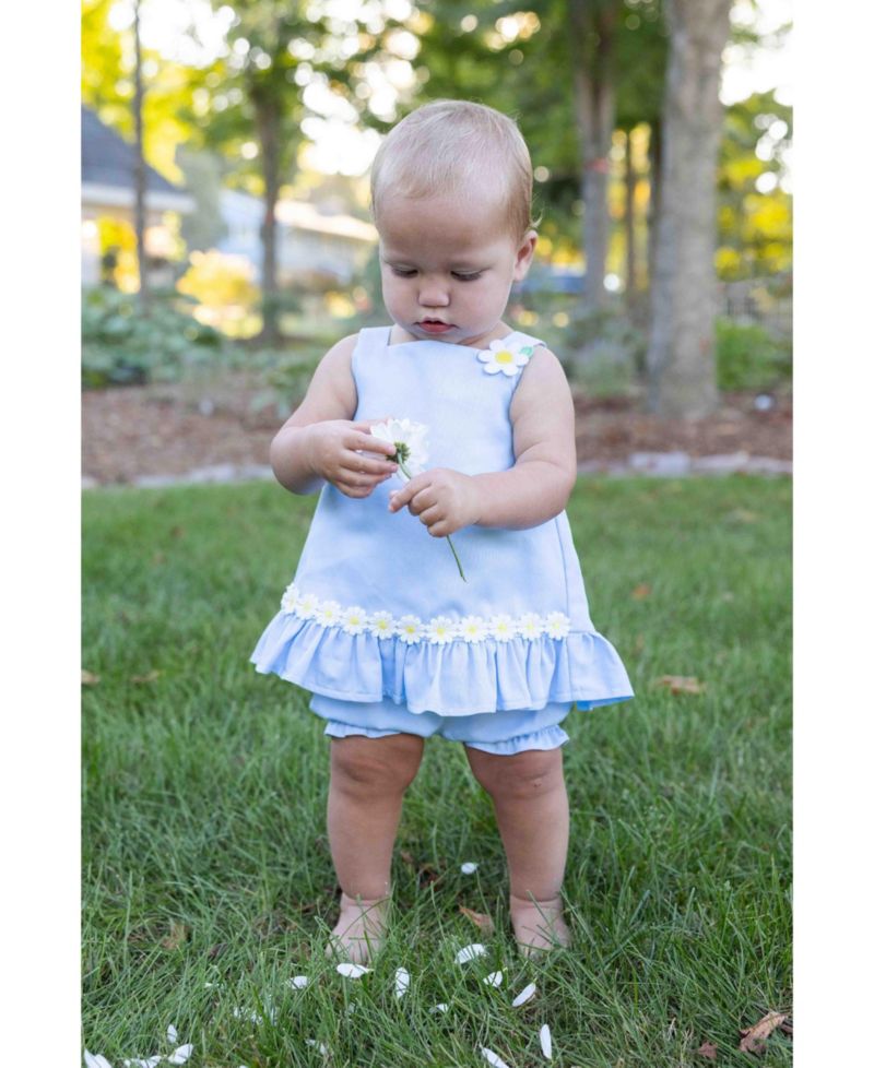 Baby Girl Pique Dress and Bloomer with Daisies