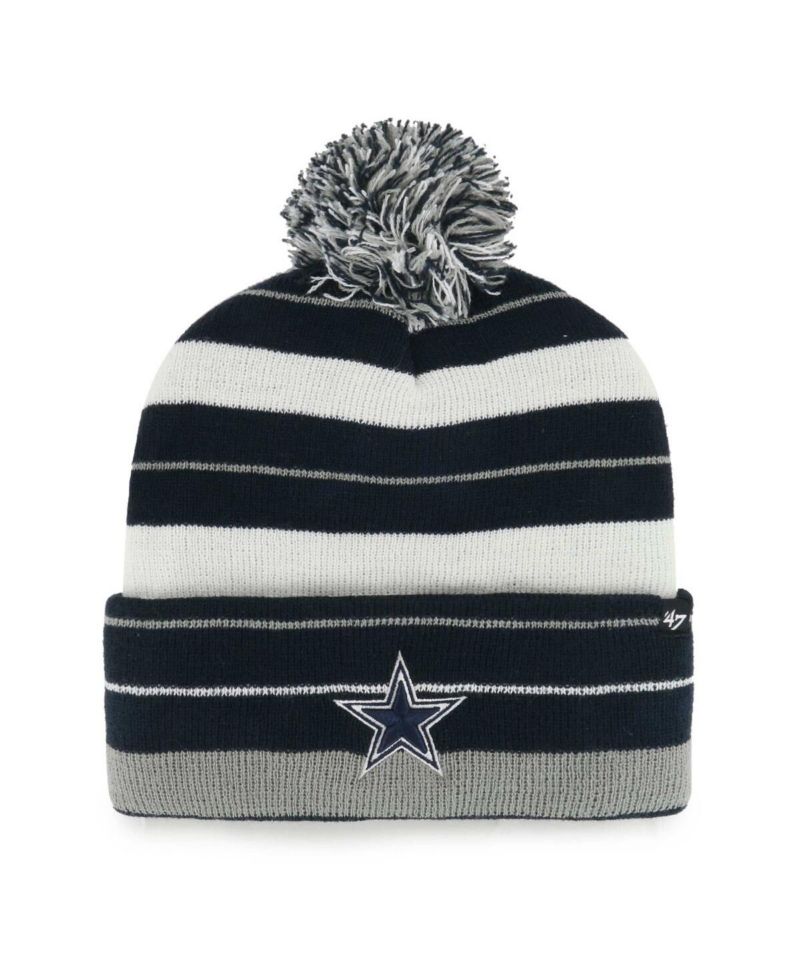 Men's Navy Dallas Cowboys Powerline Cuffed Knit Hat with Pom