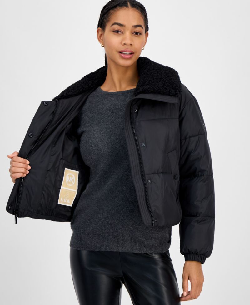 Women's Faux-Fur-Collar Puffer Coat