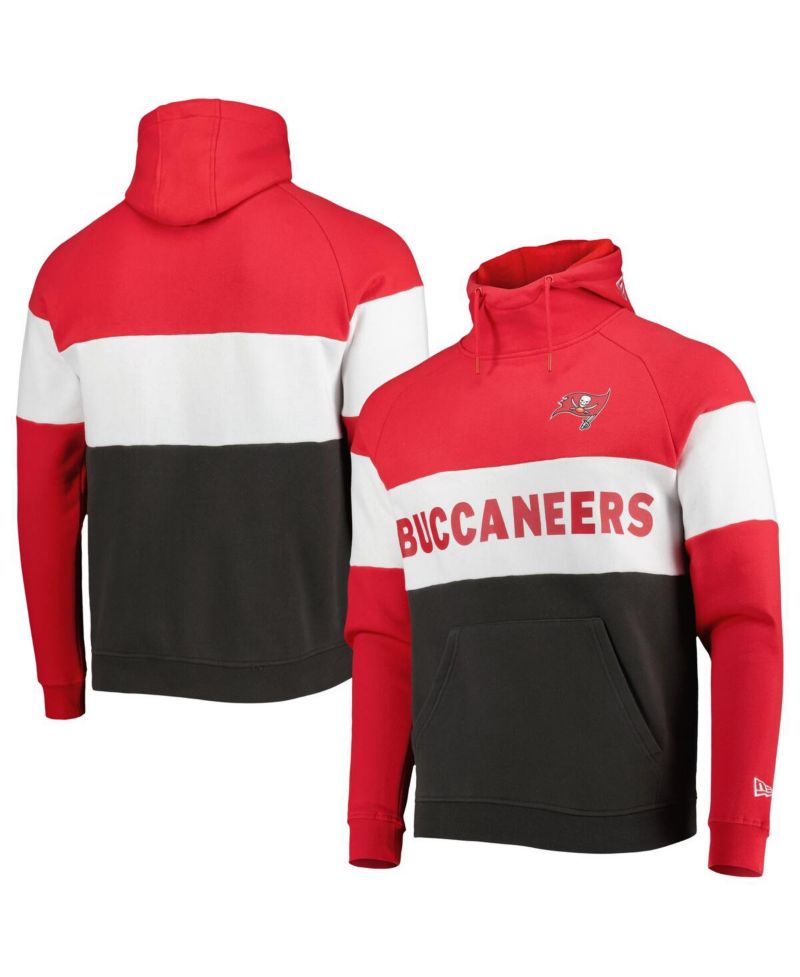Men's Red Tampa Bay Buccaneers Colorblock Current Pullover Hoodie