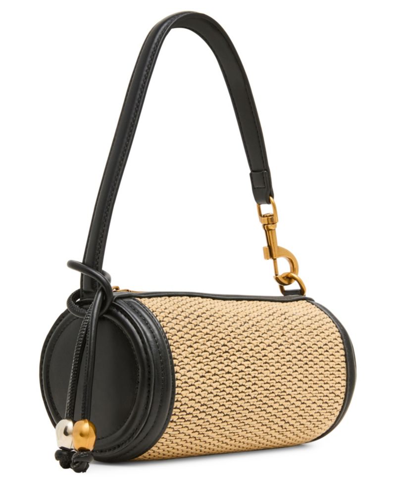 Bpriya Small Raffia Barrel Bag