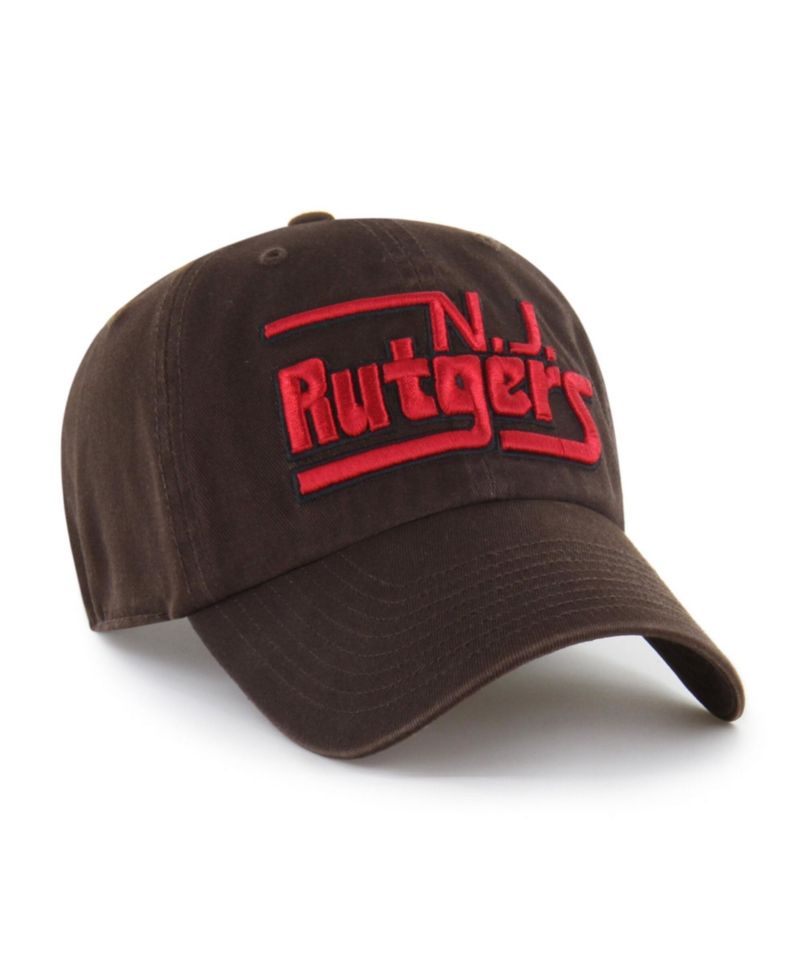 Men's '47 Brown Rutgers Scarlet Knights Vault Clean Up Adjustable Hat