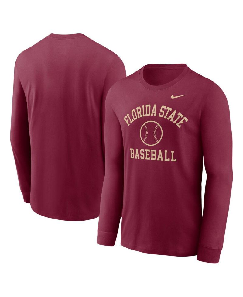 Men's Garnet Florida State Seminoles Essential Baseball Arch Long Sleeve T-Shirt