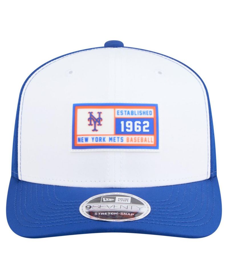 Men's White/Royal New York Mets Established Patch 9SEVENTY Adjustable Hat