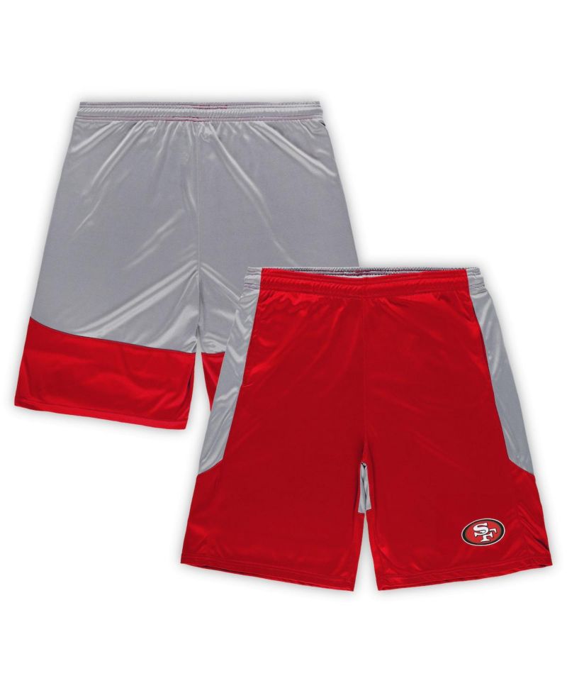 Men's Scarlet/Silver San Francisco 49ers Big & Tall Team Logo Shorts