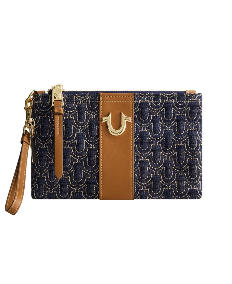 Quilted Horseshoe Wristlet Pouch